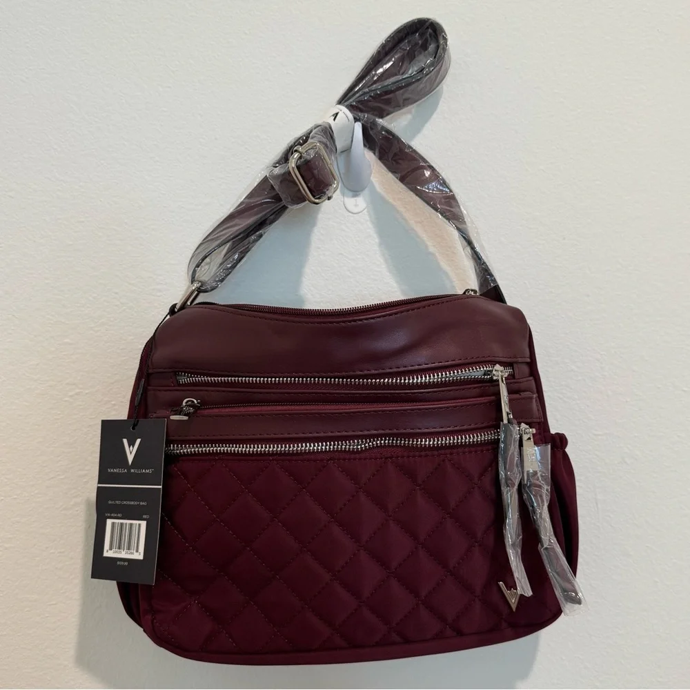NWT Maroon Quilted Crossbody Bag - Picture 2 of 8